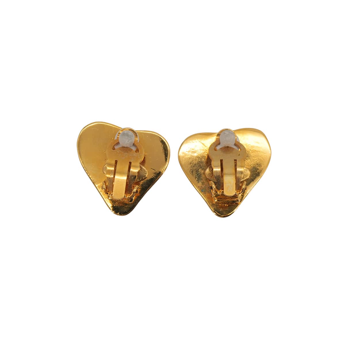 Luxury Promise Japan VINTAGE CHANEL EARRINGS COCOMARK HEART GOLD ACCESSORY 93P 90323145