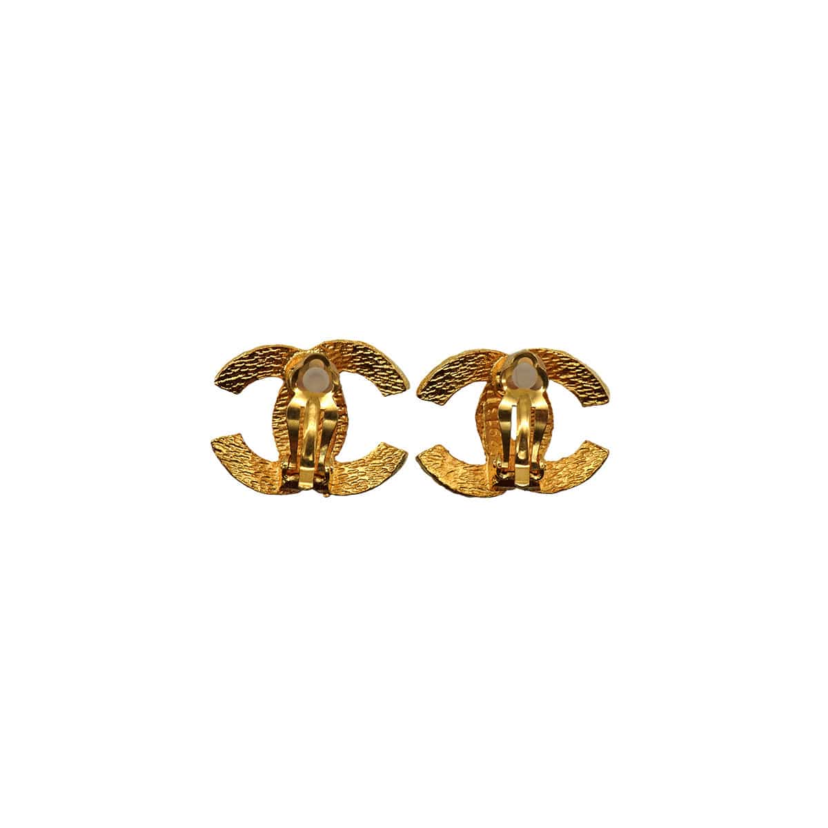 Luxury Promise Japan VINTAGE CHANEL EARRINGS COCOMARK MATELASSE GOLD ACCESSORY 90346882