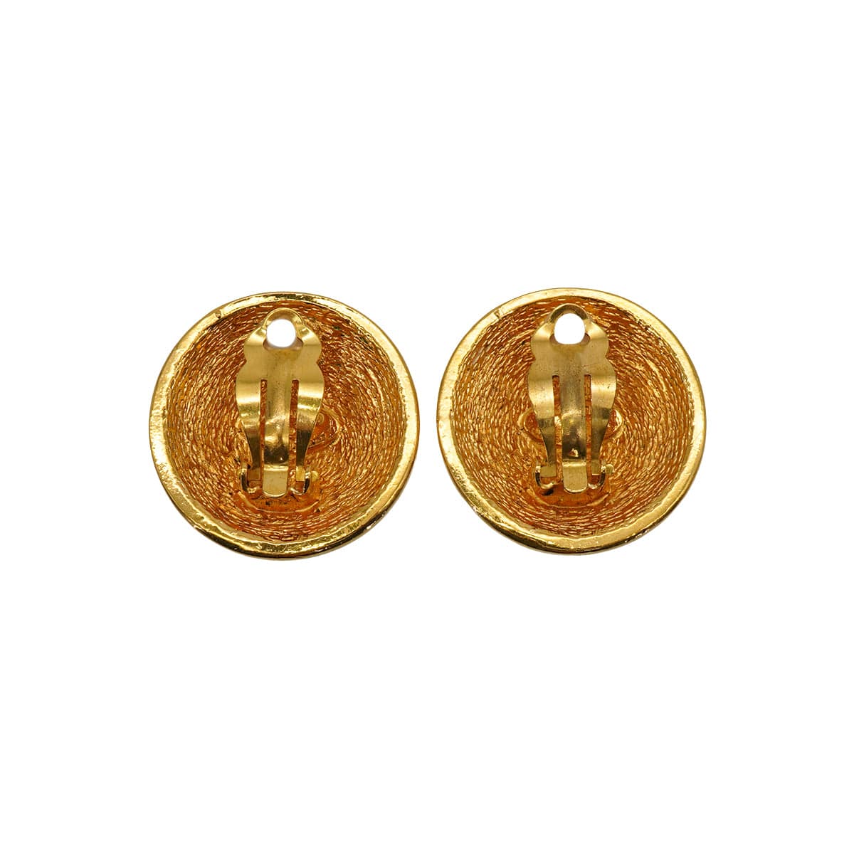 Luxury Promise Japan VINTAGE CHANEL EARRINGS COCOMARK MATELASSE ROUND ACCESSORY 90334883