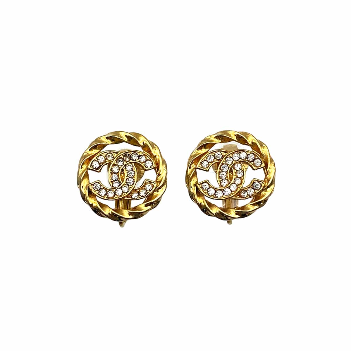 Luxury Promise Japan VINTAGE CHANEL EARRINGS COCOMARK RHINESTONE ACCESSORY 90325359