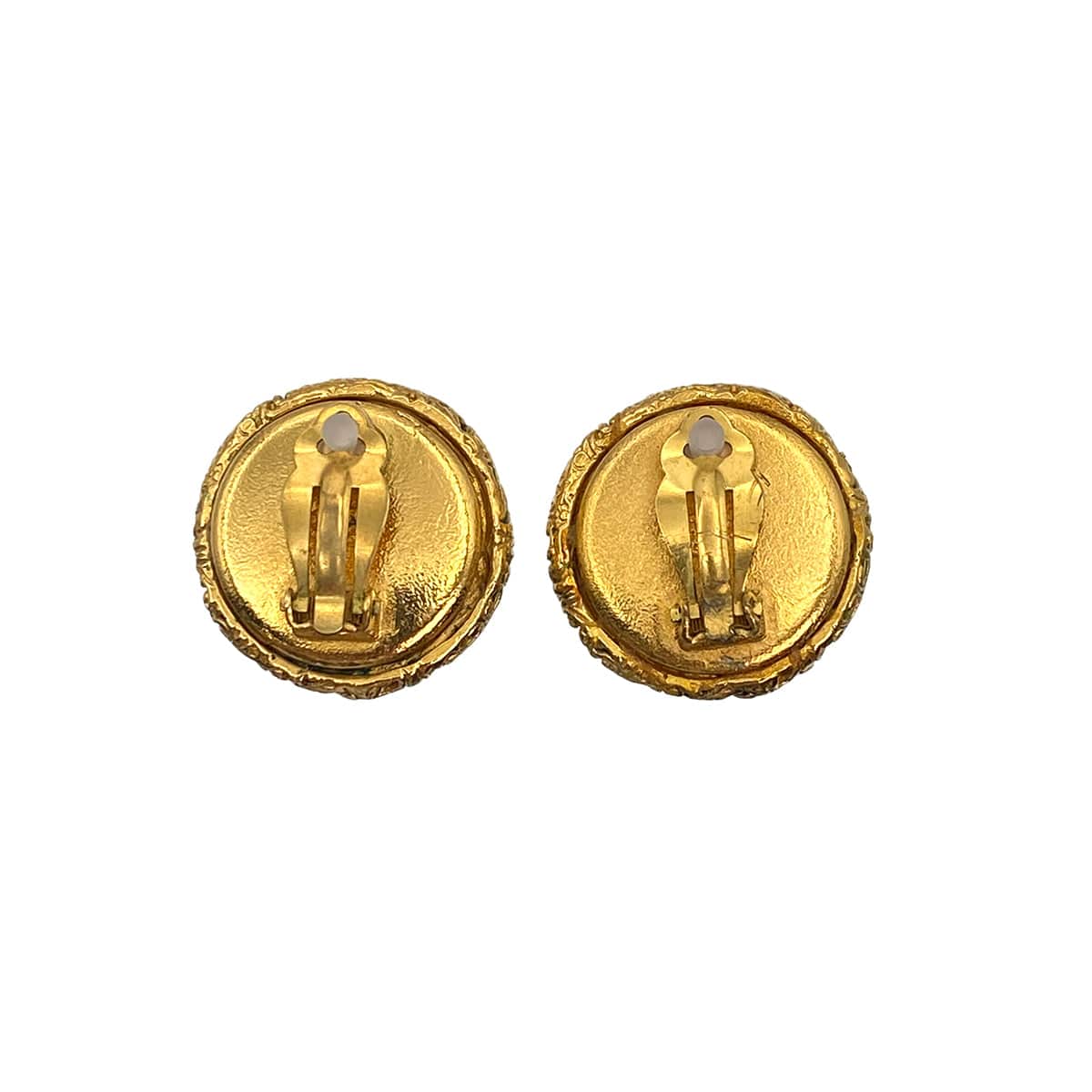 Luxury Promise Japan VINTAGE CHANEL EARRINGS COCOMARK ROUND GOLD ACCESSORY 93P 90321102
