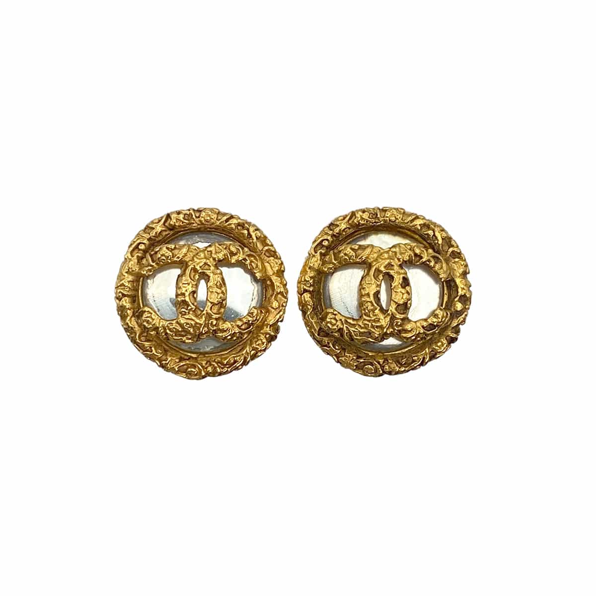Luxury Promise Japan VINTAGE CHANEL EARRINGS COCOMARK ROUND GOLD ACCESSORY 93P 90321102