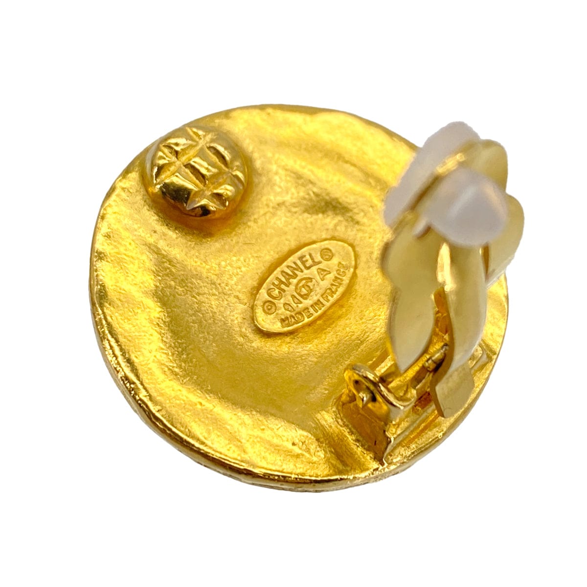 Luxury Promise Japan VINTAGE CHANEL EARRINGS COCOMARK ROUND GOLD ACCESSORY 94A 90323987