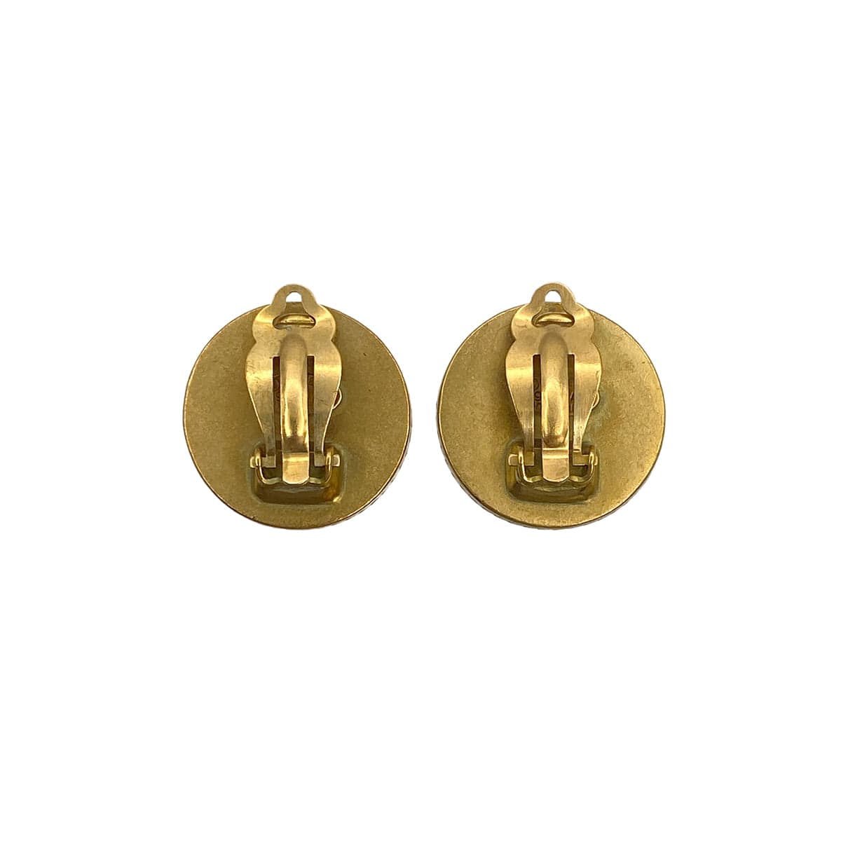 Luxury Promise Japan VINTAGE CHANEL EARRINGS COCOMARK ROUND GOLD BLACK ACCESSORY 94A 90321046