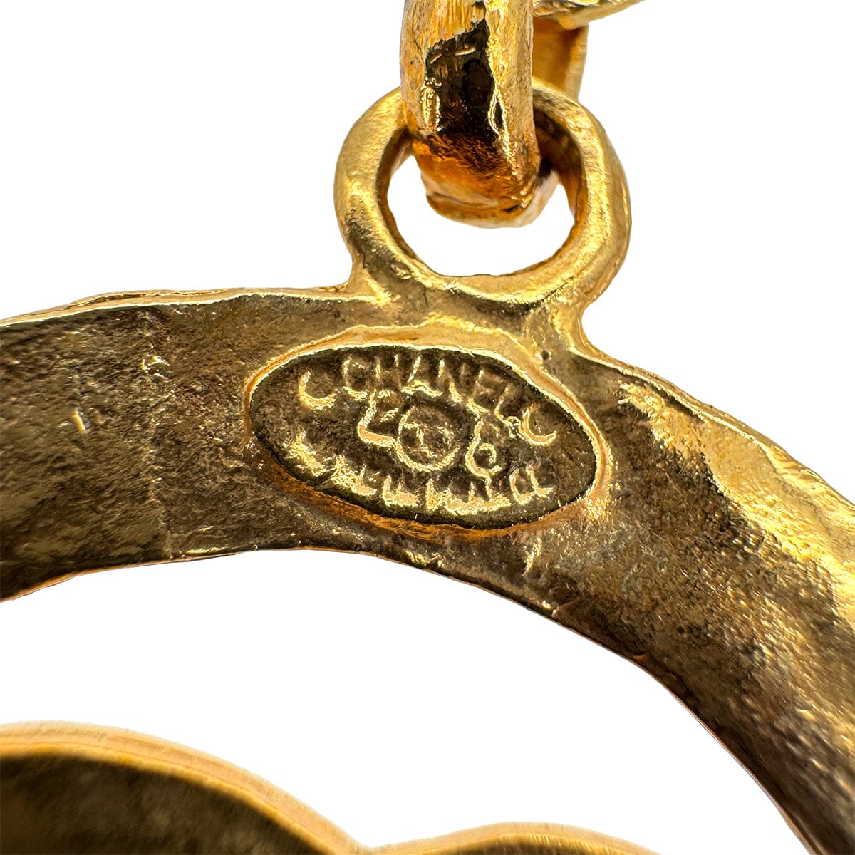 Luxury Promise Japan VINTAGE CHANEL EARRINGS COCOMARK SWING GOLD ACCESSORY 28 90319318