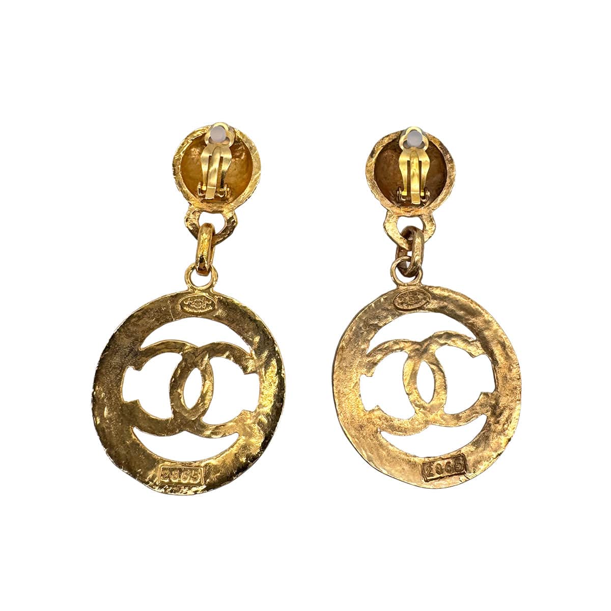 Luxury Promise Japan VINTAGE CHANEL EARRINGS COCOMARK SWING GOLD ACCESSORY 28 90319318