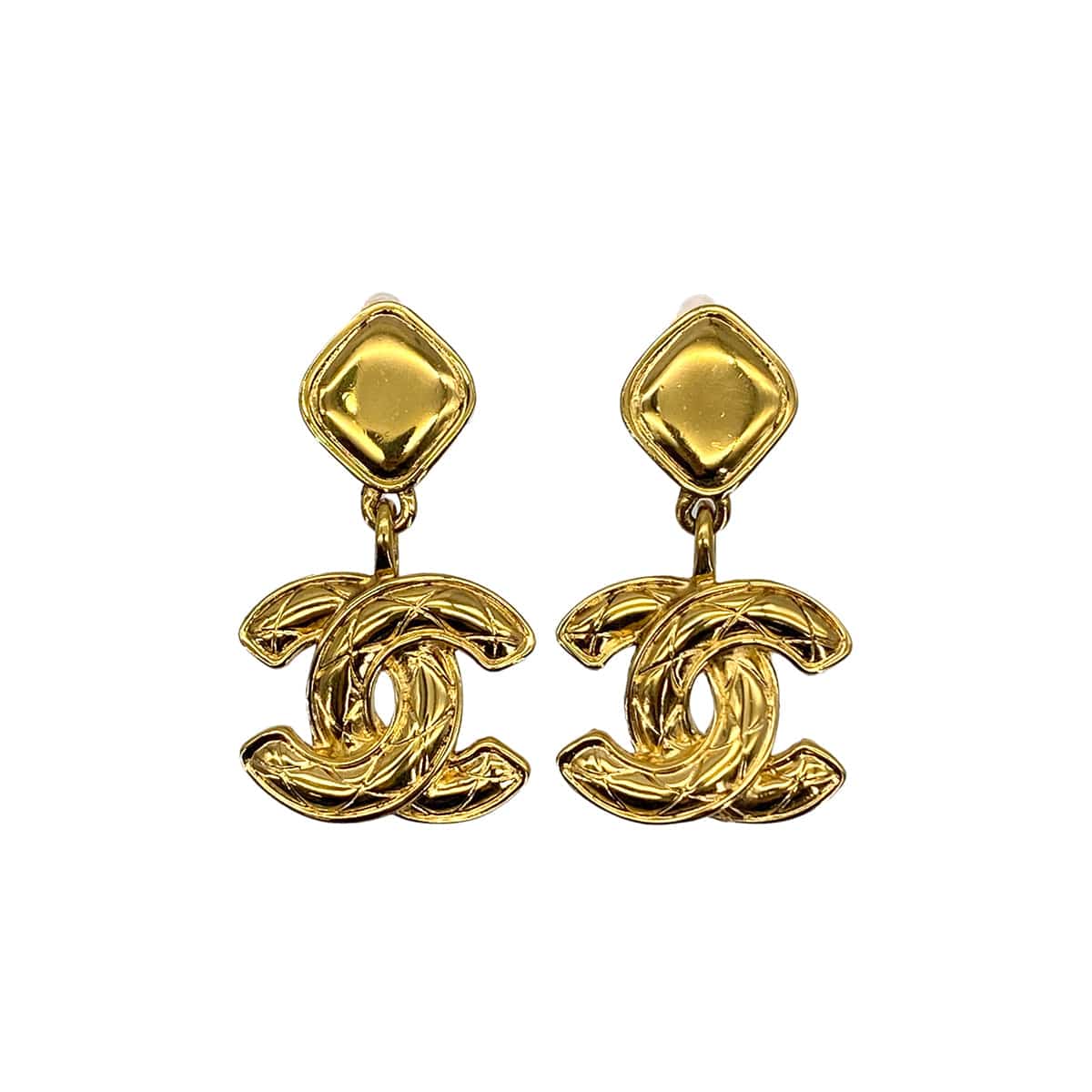 Luxury Promise Japan VINTAGE CHANEL EARRINGS COCOMARK SWING GOLD ACCESSORY 90323985