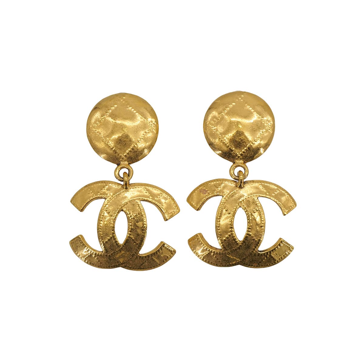Luxury Promise Japan VINTAGE CHANEL EARRINGS COCOMARK SWING GOLD ACCESSORY 94P 90324773