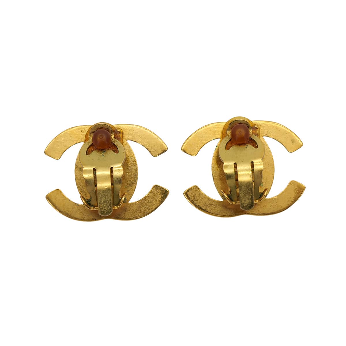 Luxury Promise Japan VINTAGE CHANEL EARRINGS COCOMARK TURN LOCK GOLD ACCESSORY 97P 90324119