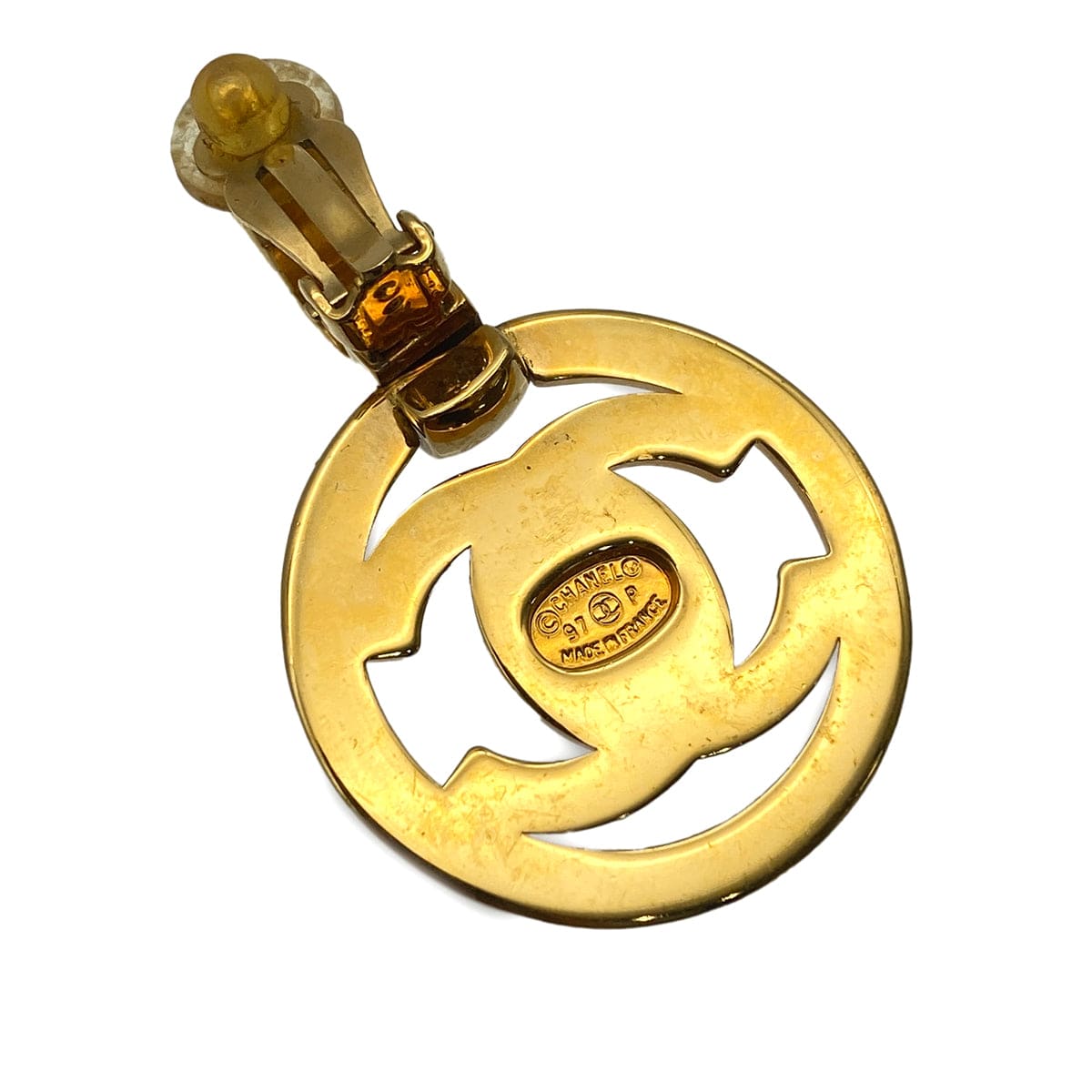 Luxury Promise Japan VINTAGE CHANEL EARRINGS COCOMARK TURN LOCK GOLD ACCESSORY 97P 90325302