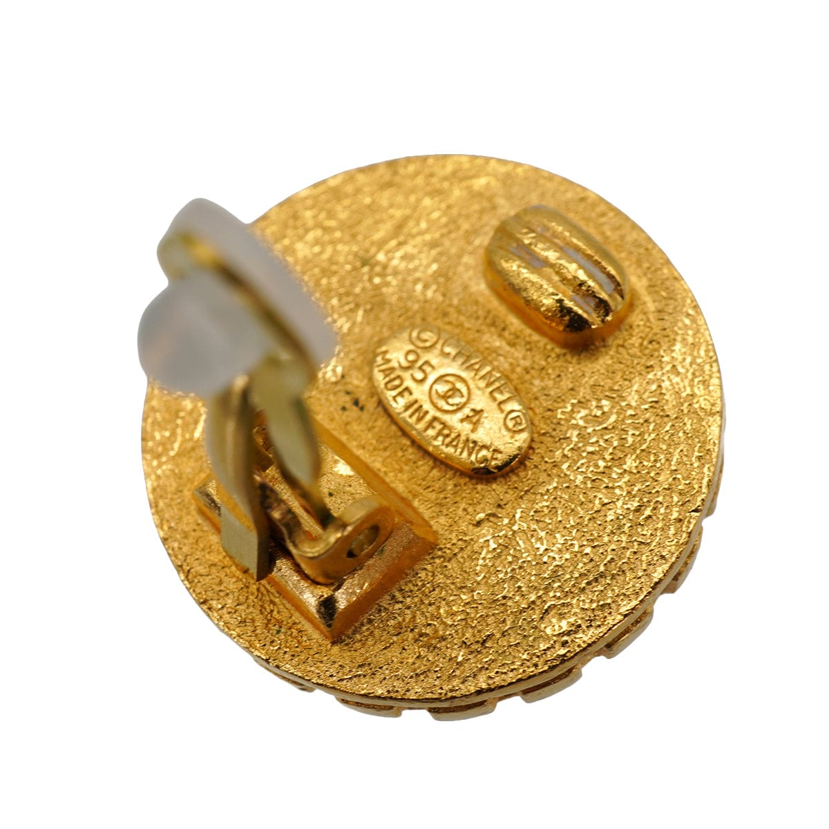 Luxury Promise Japan VINTAGE CHANEL EARRINGS COIN MOTIF ROUND ACCESSORY 95A 90334879