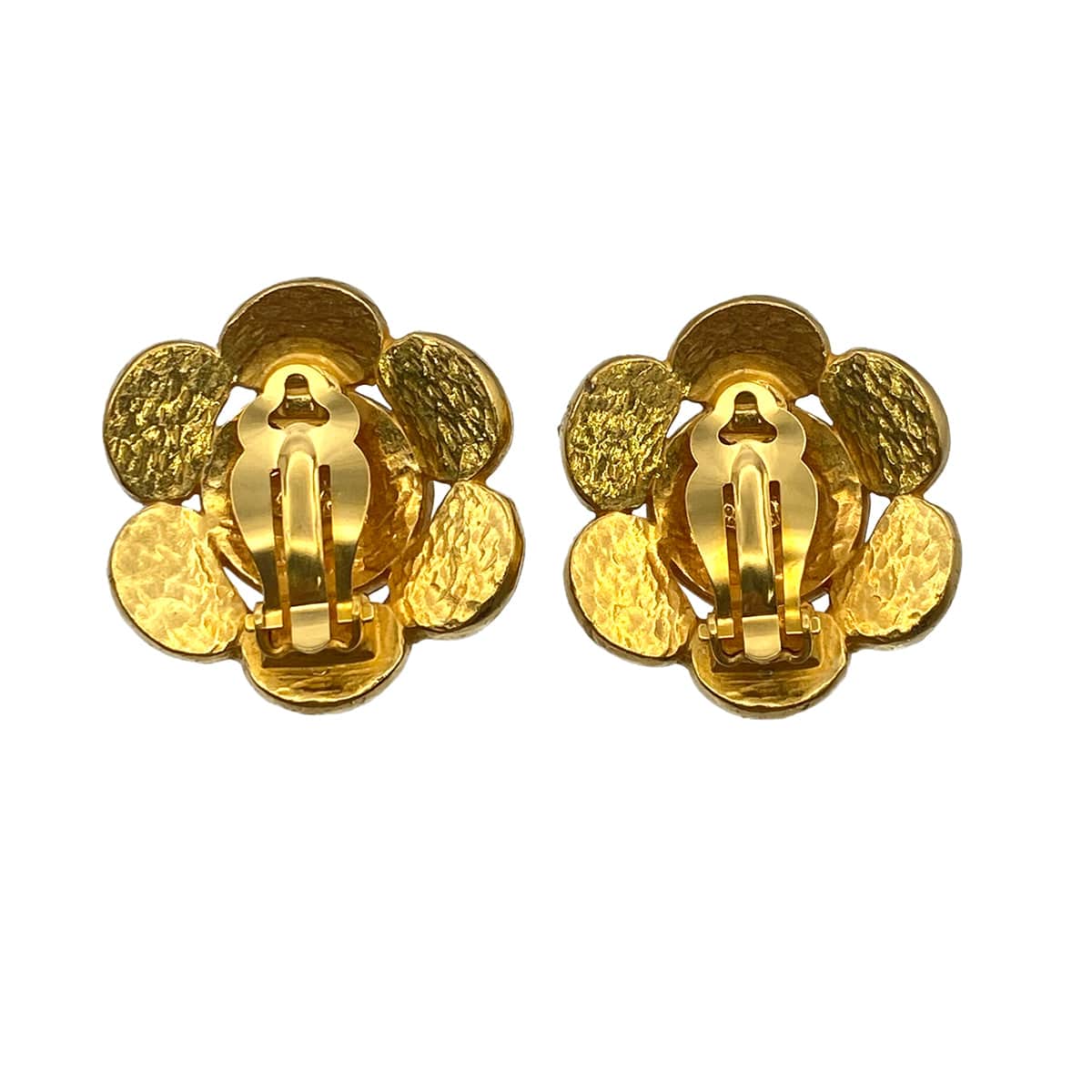 Luxury Promise Japan VINTAGE CHANEL EARRINGS FLOWER COCOMARK GRIPOIX GOLD ACCESSORY 97A 90321113