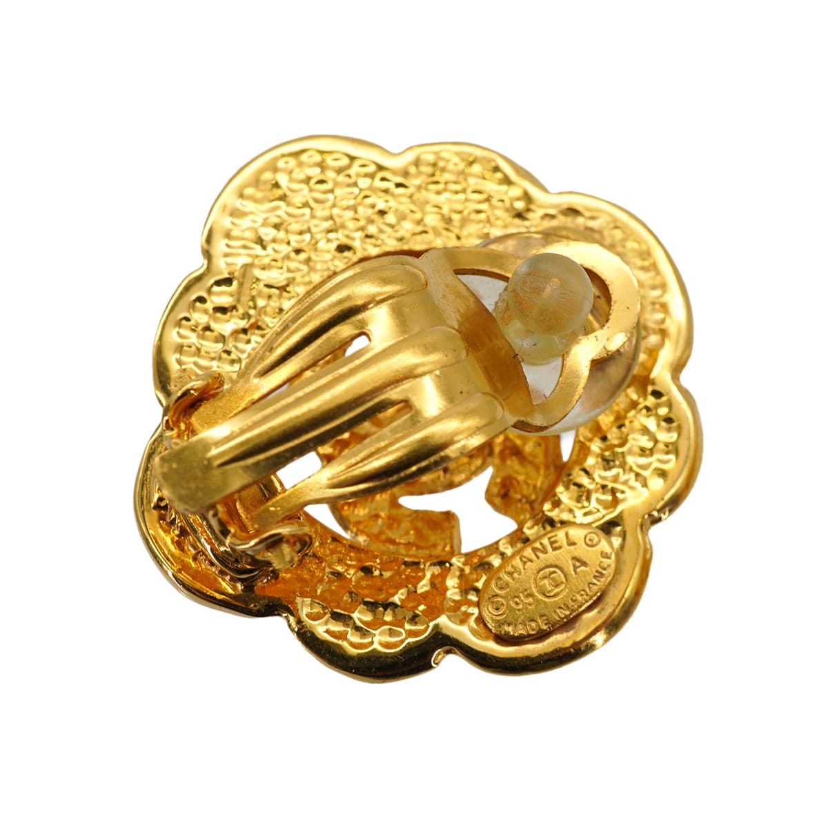 Luxury Promise Japan VINTAGE CHANEL EARRINGS FLOWER MOTIF COCOMARK GOLD ACCESSORY 95A 90334890