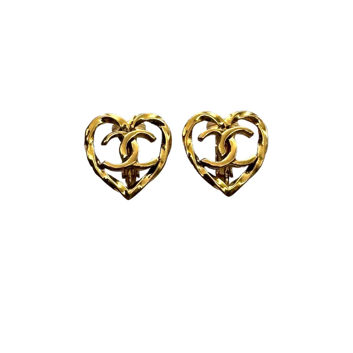 Luxury Promise Japan VINTAGE CHANEL EARRINGS HEART COCOMARK GOLD ACCESSORY 90319124