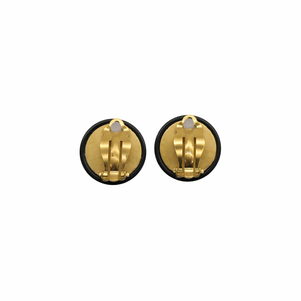 Luxury Promise Japan VINTAGE CHANEL EARRINGS LION BLACK GOLD ACCESSORY 94A 90324770
