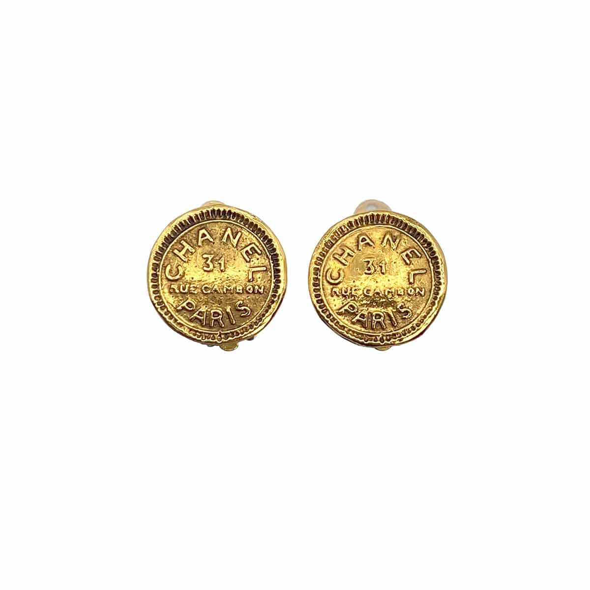 Luxury Promise Japan VINTAGE CHANEL EARRINGS ROUND 31 RUE CAMBON GOLD ACCESSORY 90321096