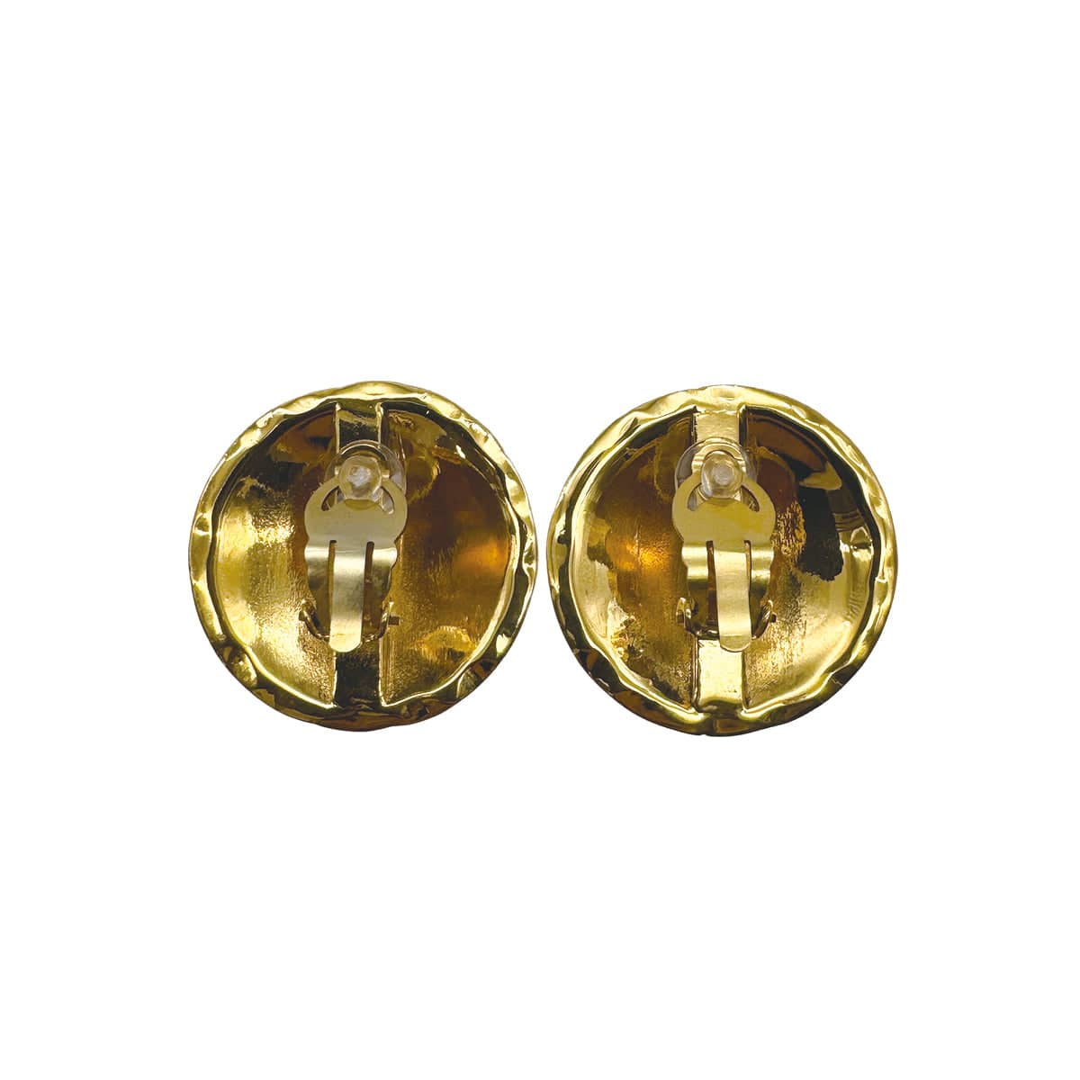 Luxury Promise Japan VINTAGE CHANEL EARRINGS ROUND COCOAMRK MATELASSE GOLD ACCESSORY 90317013