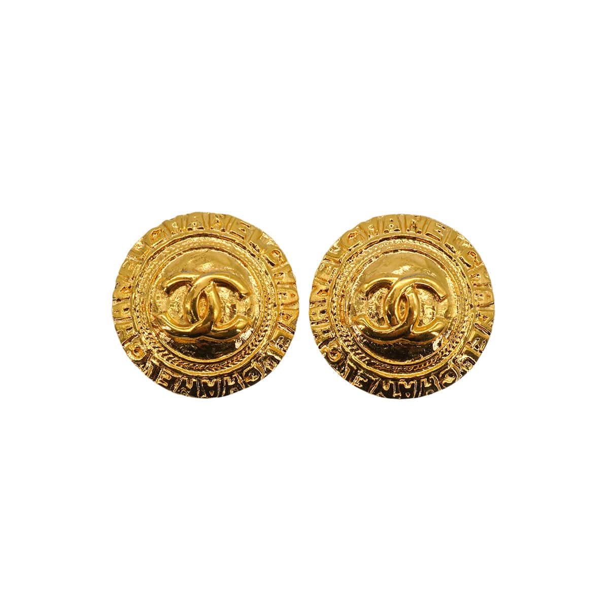Luxury Promise Japan VINTAGE CHANEL EARRINGS ROUND COCOMARK ACCESSORY 90334882