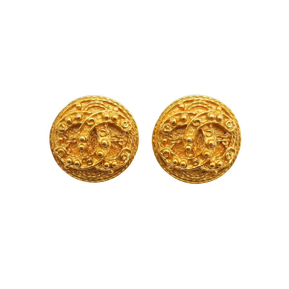 Luxury Promise Japan VINTAGE CHANEL EARRINGS ROUND COCOMARK ACCESSORY 94A 90334999