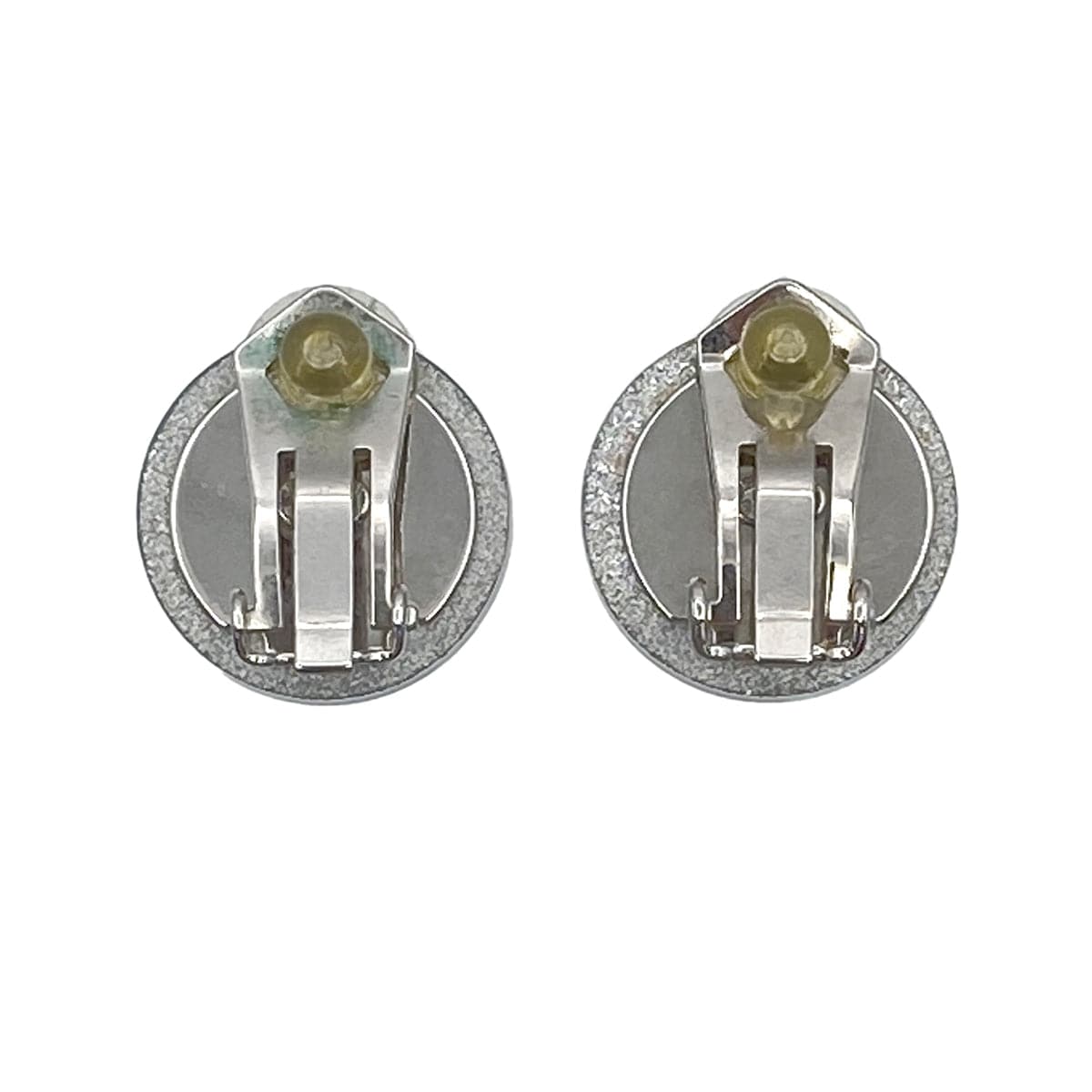 Luxury Promise Japan VINTAGE CHANEL EARRINGS ROUND COCOMARK CLEAR SILVER ACCESSORY 00A 90321054