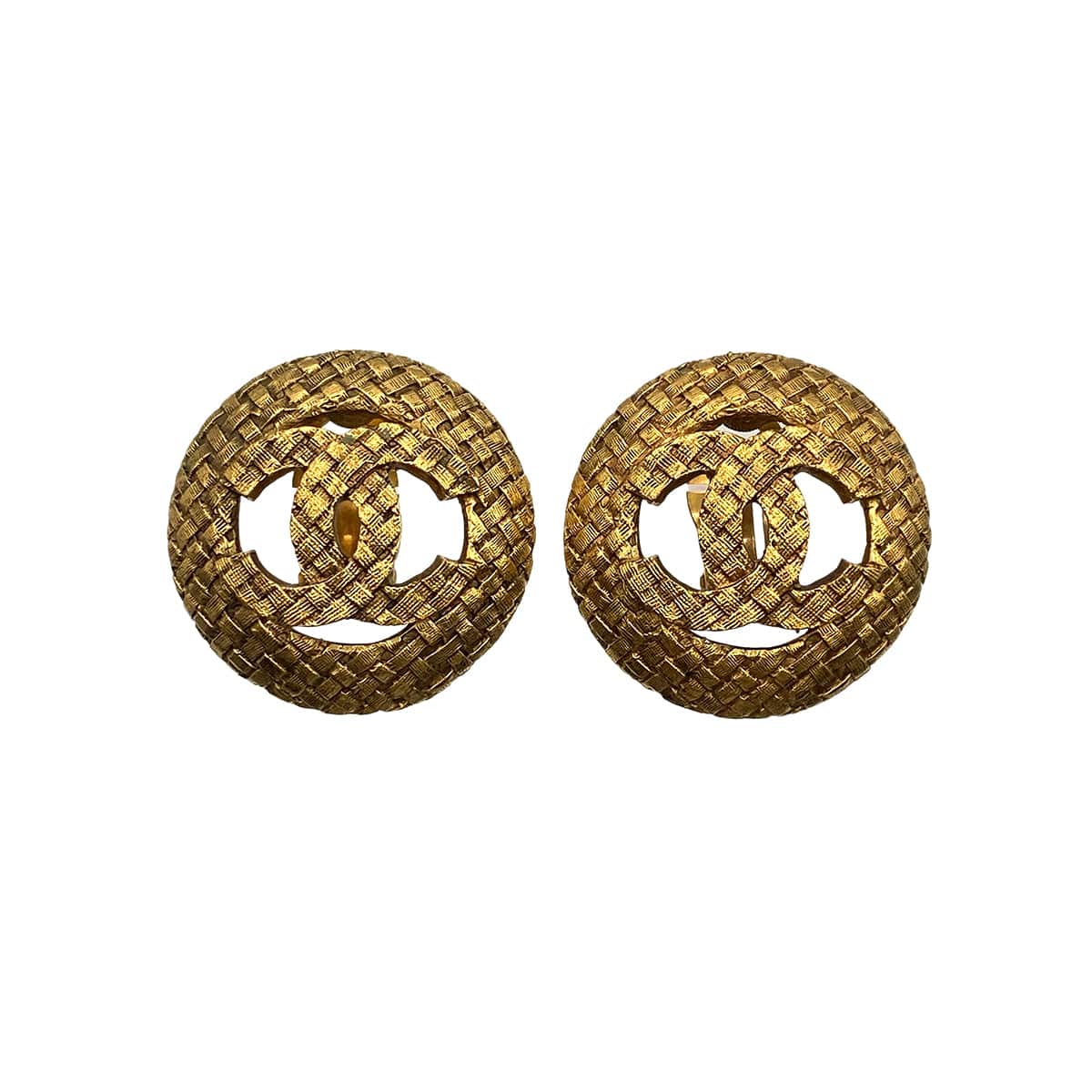 Luxury Promise Japan VINTAGE CHANEL EARRINGS ROUND COCOMARK GOLD ACCESSORY 29 90321168