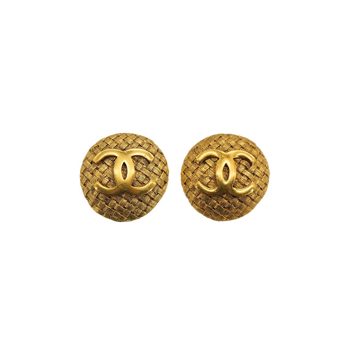 Luxury Promise Japan VINTAGE CHANEL EARRINGS ROUND COCOMARK GOLD ACCESSORY 29 90324768