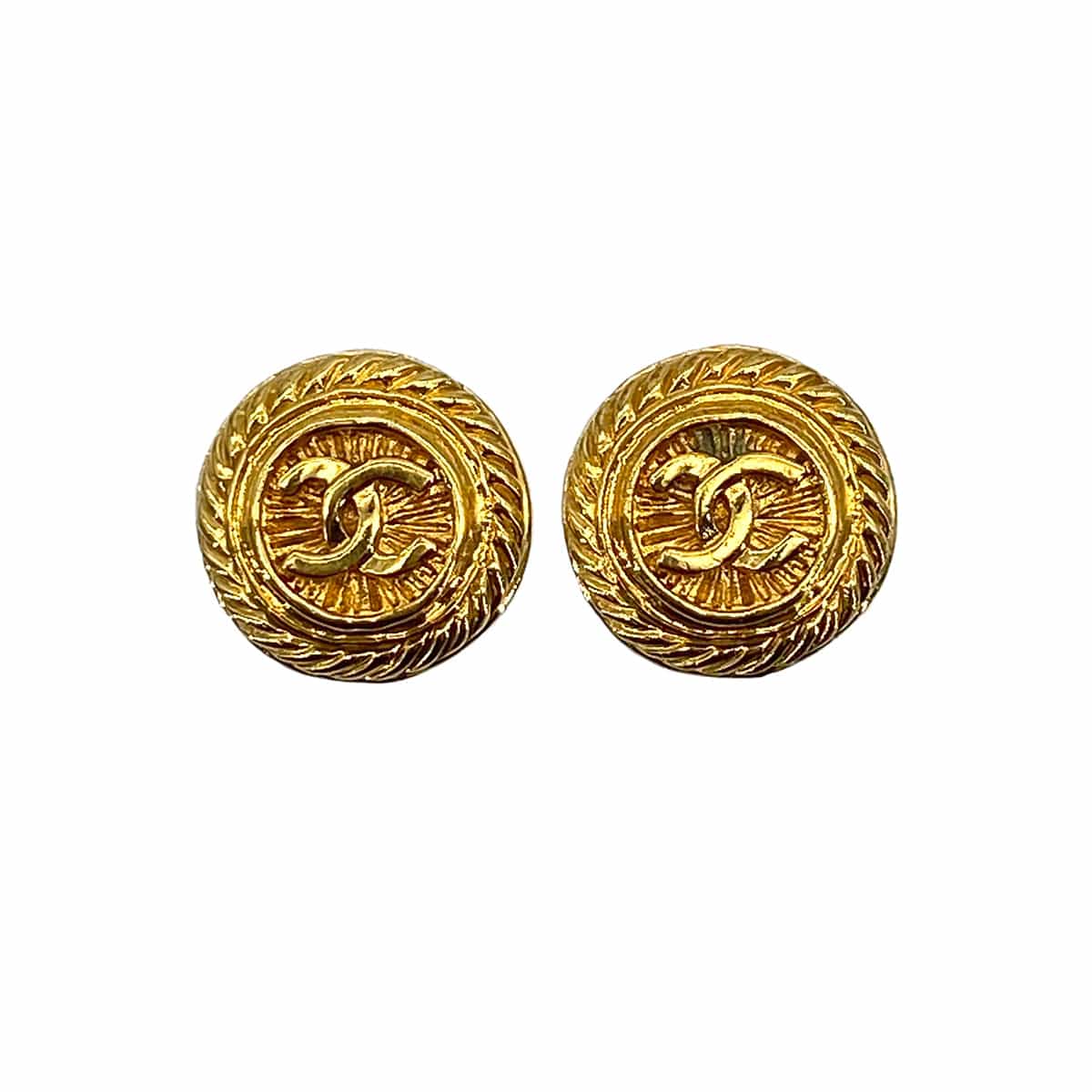 Luxury Promise Japan VINTAGE CHANEL EARRINGS ROUND COCOMARK GOLD ACCESSORY 93P 90314784