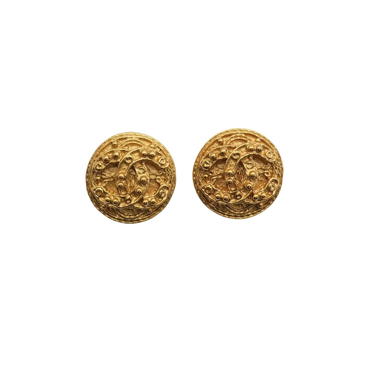 Luxury Promise Japan VINTAGE CHANEL EARRINGS ROUND COCOMARK GOLD ACCESSORY 94A 90313356
