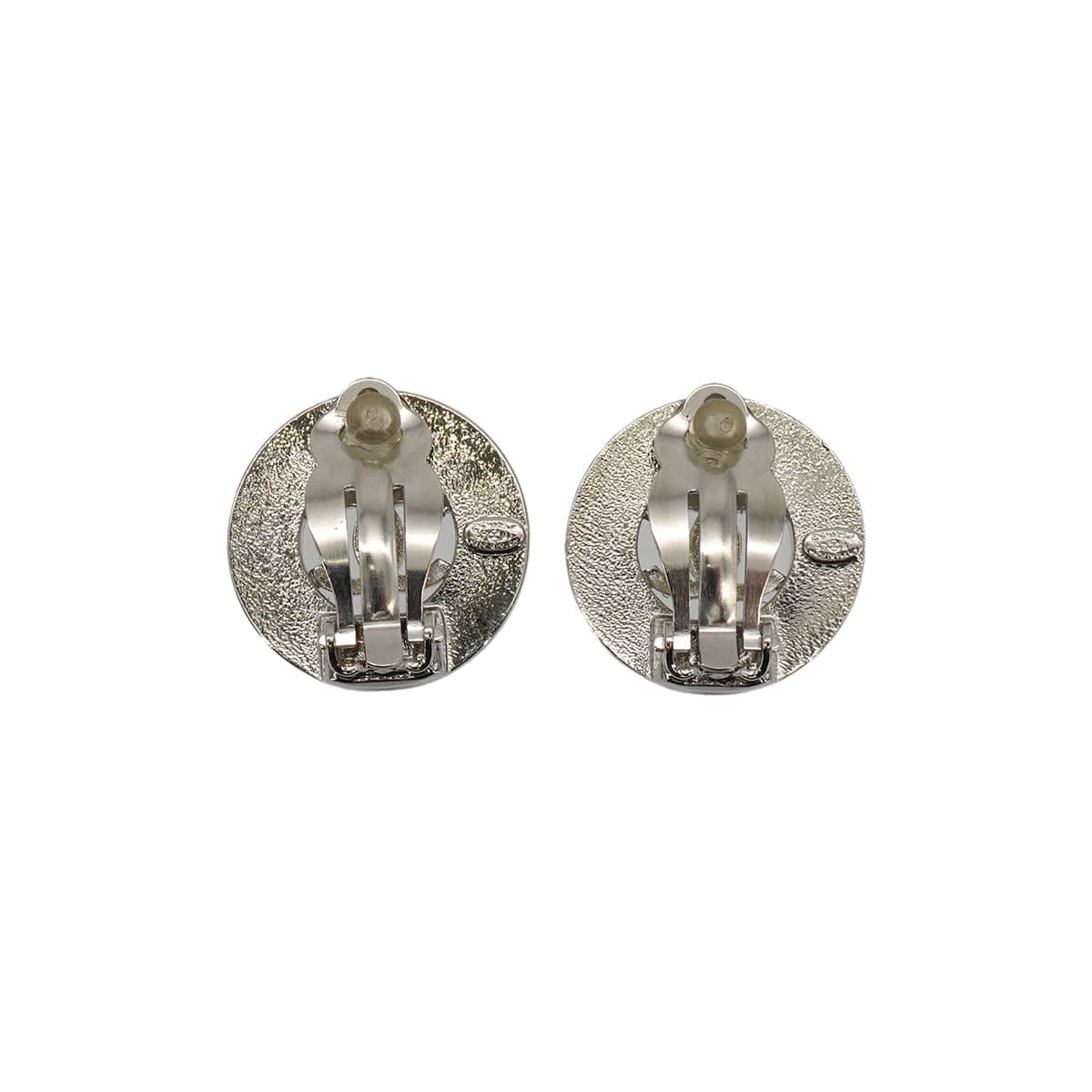 Luxury Promise Japan VINTAGE CHANEL EARRINGS ROUND COCOMARK SILVER ACCESSORY 97A 90334877