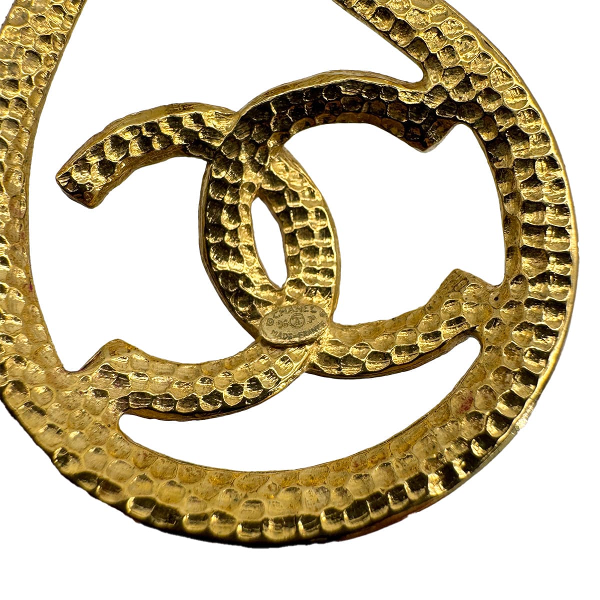 Luxury Promise Japan VINTAGE CHANEL EARRINGS TEARDROP SWING COCOMARK LOGO GOLD ACCESSORY 96P 90313301