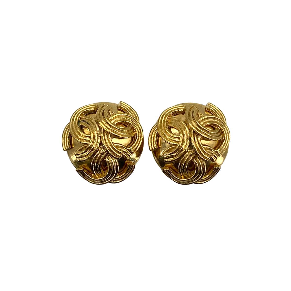 Luxury Promise Japan VINTAGE CHANEL EARRINGS TRIPLE COCOMARK GOLD ACCESSORY 94A 90323983