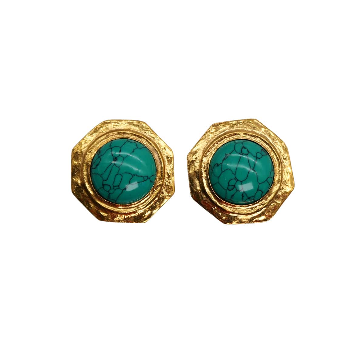 Luxury Promise Japan VINTAGE CHANEL EARRINGS TURQUOISE BLUE GOLD ACCESSORY 90321039