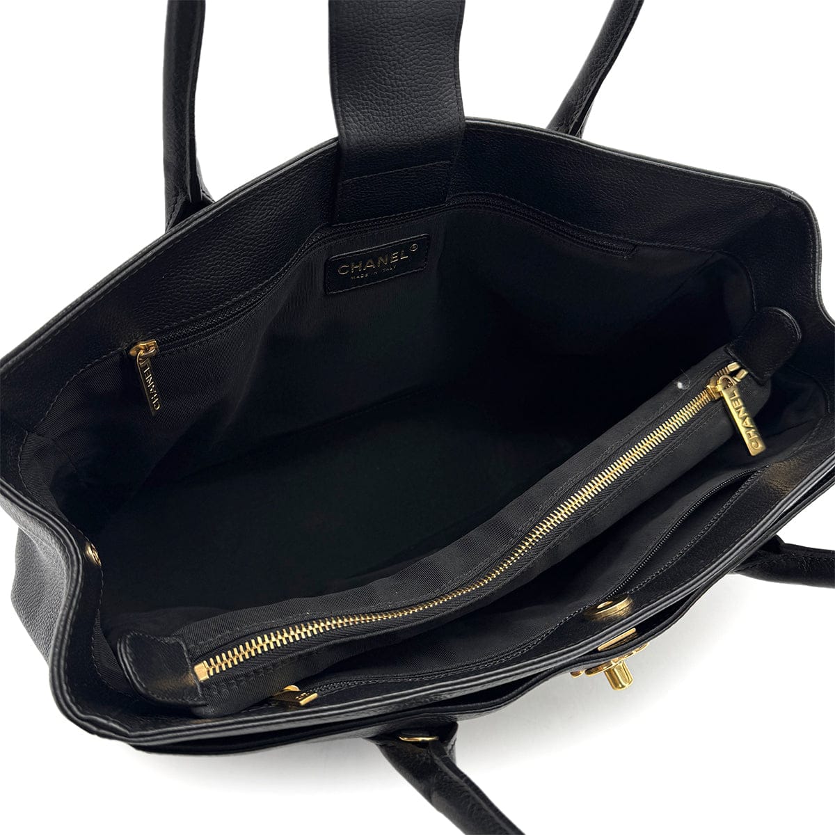 Luxury Promise Japan VINTAGE CHANEL EXECUTIVE TOTE BAG BLACK LEATHER 90314385