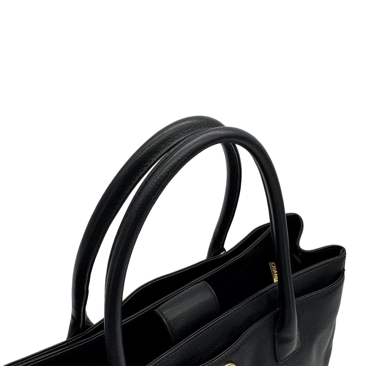 Luxury Promise Japan VINTAGE CHANEL EXECUTIVE TOTE BAG BLACK LEATHER 90314385