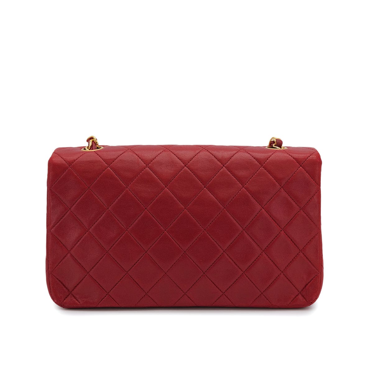 Luxury Promise Japan VINTAGE CHANEL FULL FLAP CHAIN SHOULDER BAG RED LAMB SKIN GOLD HARDWARE 90311265