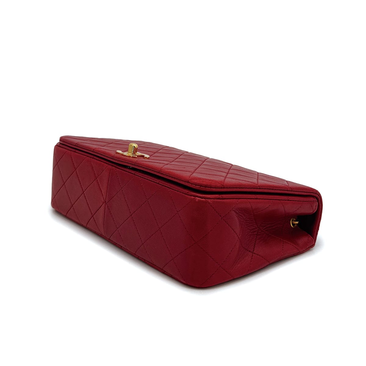 Luxury Promise Japan VINTAGE CHANEL FULL FLAP CHAIN SHOULDER BAG RED LAMB SKIN GOLD HARDWARE 90311265