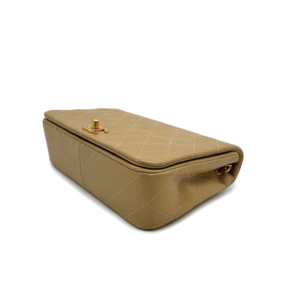 Luxury Promise Japan VINTAGE CHANEL FULL FLAP CHAIN SHUOLDER BAG BEIGE LAMB SKIN GOLD HARDWARE 90317724