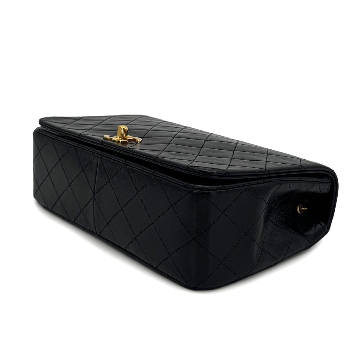 Luxury Promise Japan VINTAGE CHANEL FULL FLAP CHAIN SHUOLDER BAG BLACK LAMB SKIN GOLD HARDWARE 90317776