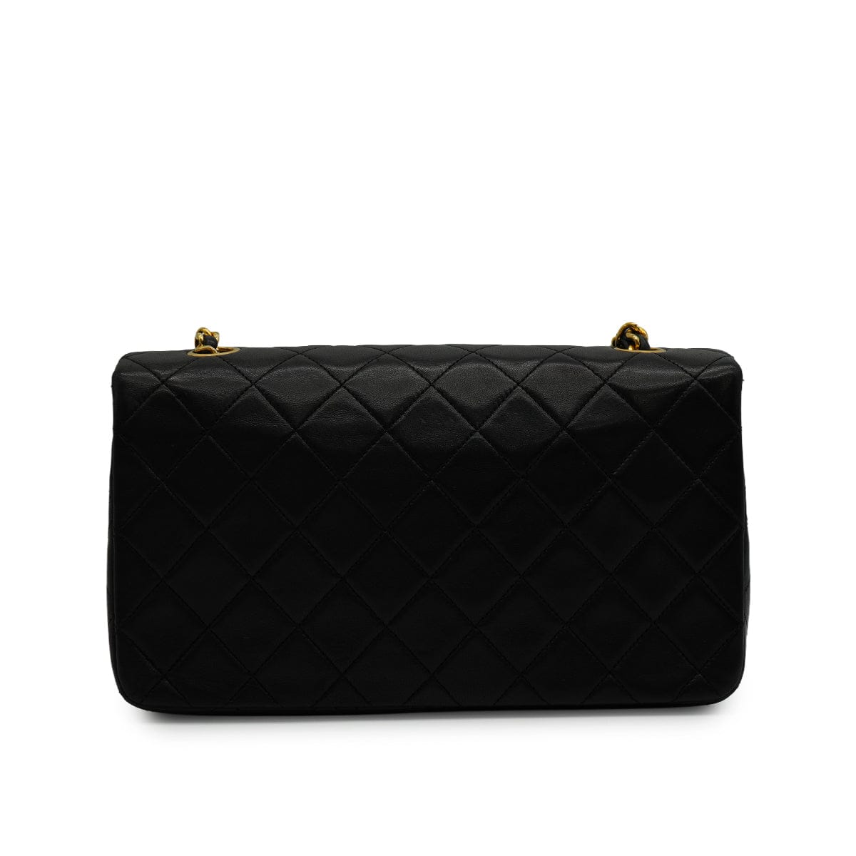 Luxury Promise Japan VINTAGE CHANEL FULL FLAP CHAIN SHUOLDER BAG BLACK LAMB SKIN GOLD HARDWARE 90344445