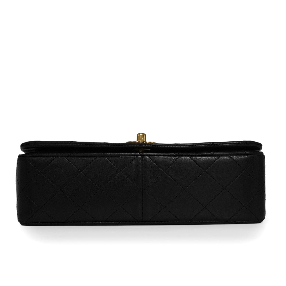 Luxury Promise Japan VINTAGE CHANEL FULL FLAP CHAIN SHUOLDER BAG BLACK LAMB SKIN GOLD HARDWARE 90346133