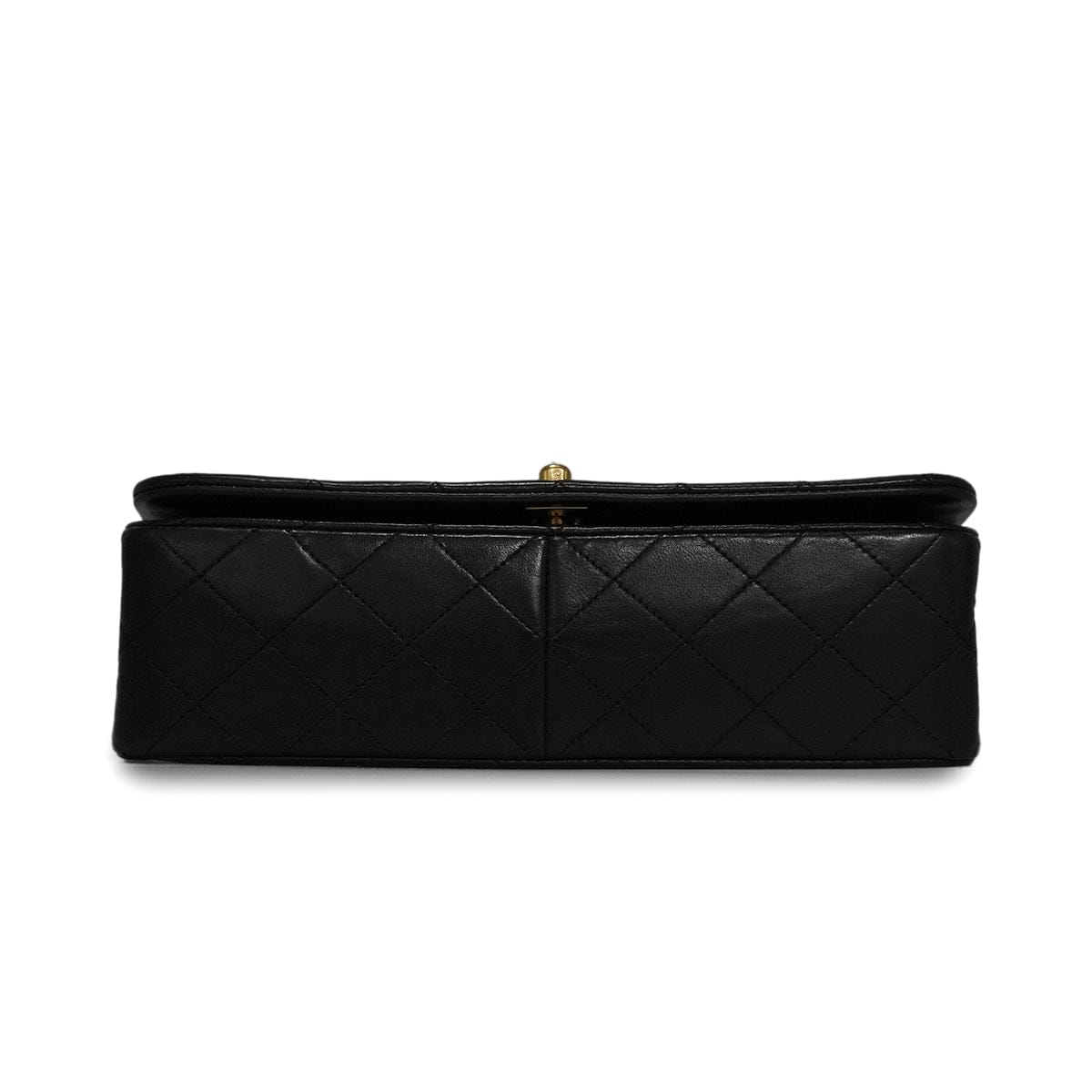 Luxury Promise Japan VINTAGE CHANEL FULL FLAP CHAIN SHUOLDER BAG BLACK LAMB SKIN GOLD HARDWARE 90346152