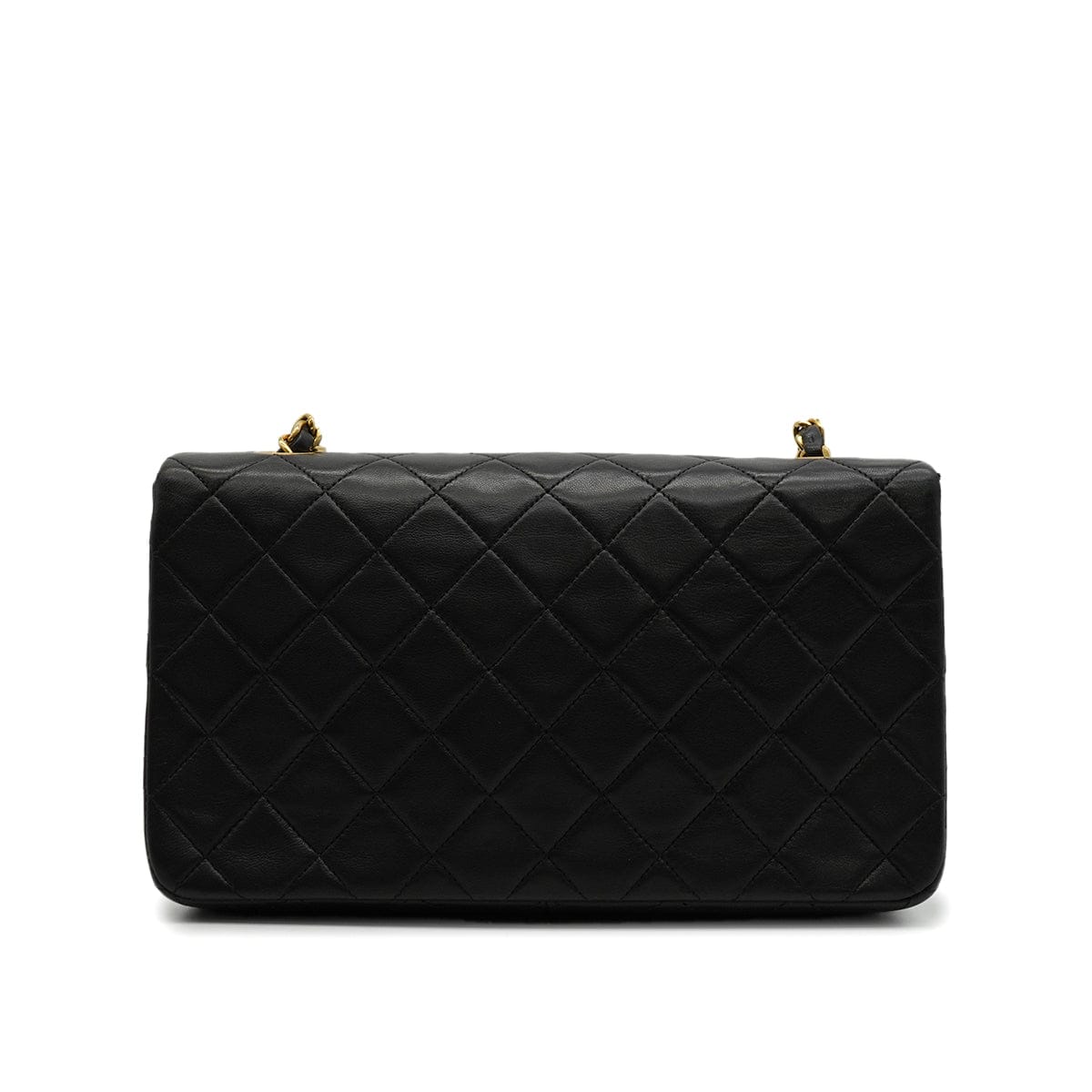 Luxury Promise Japan VINTAGE CHANEL FULL FLAP CHAIN SHUOLDER BAG BLACK LAMB SKIN GOLD HARDWARE 90346152