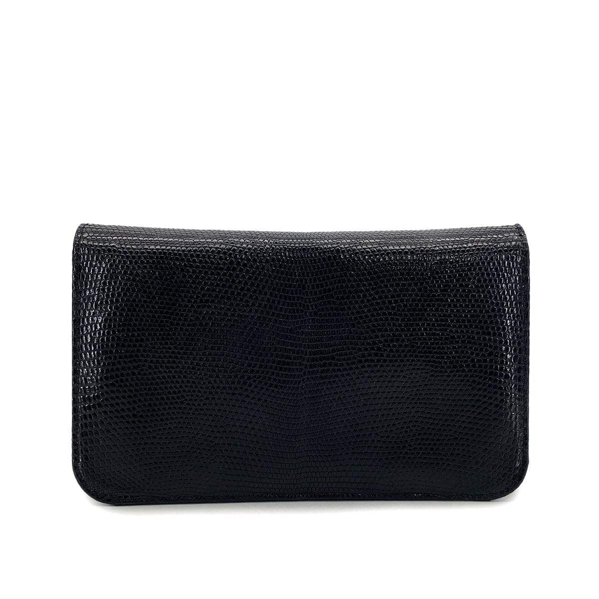 Luxury Promise Japan VINTAGE CHANEL FULL FLAP CHAIN SHUOLDER BAG BLACK LIZARD GOLD HARDWARE 90311973