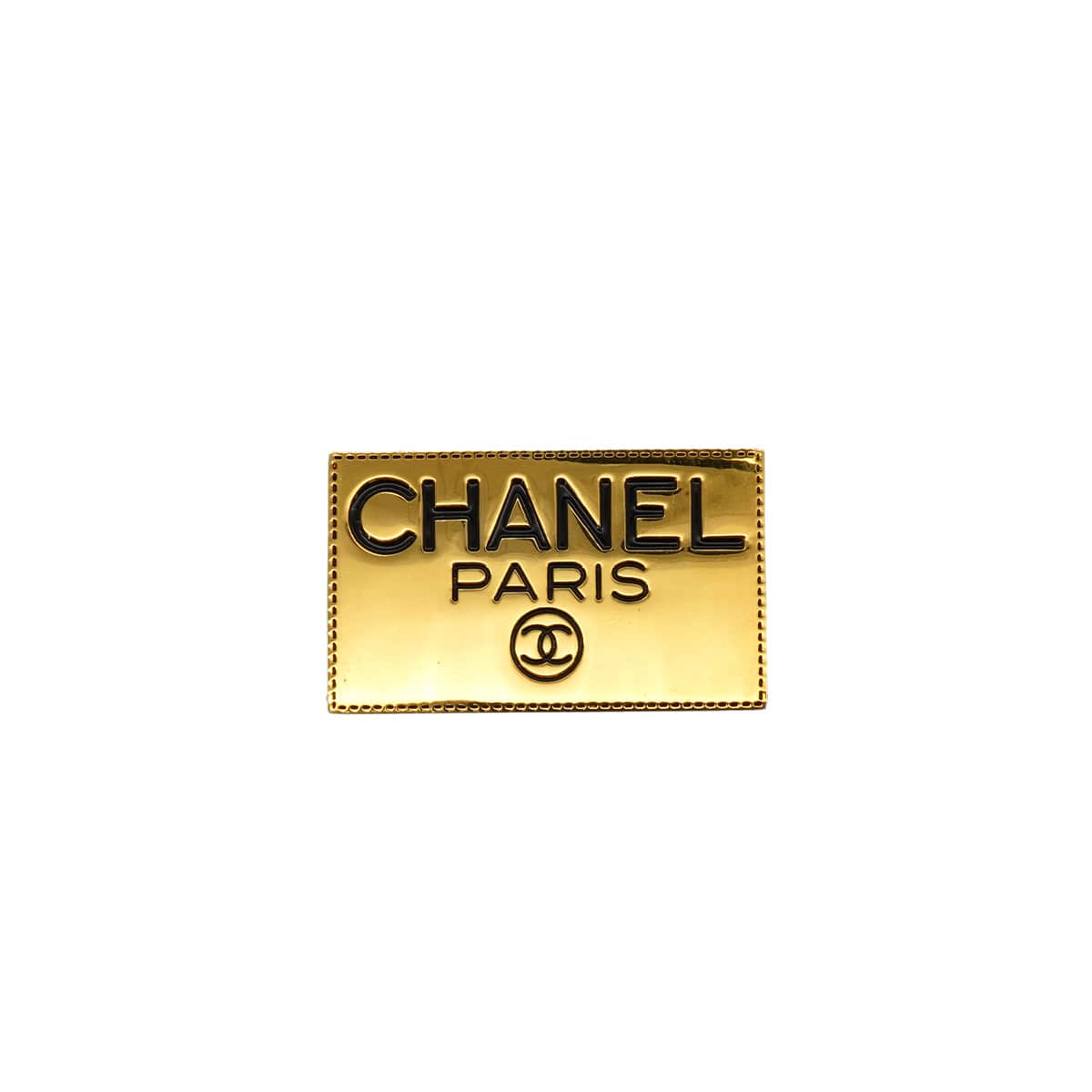 Luxury Promise Japan VINTAGE CHANEL LOGO BROOCH PLATE GOLD ACCESSORY 90335020