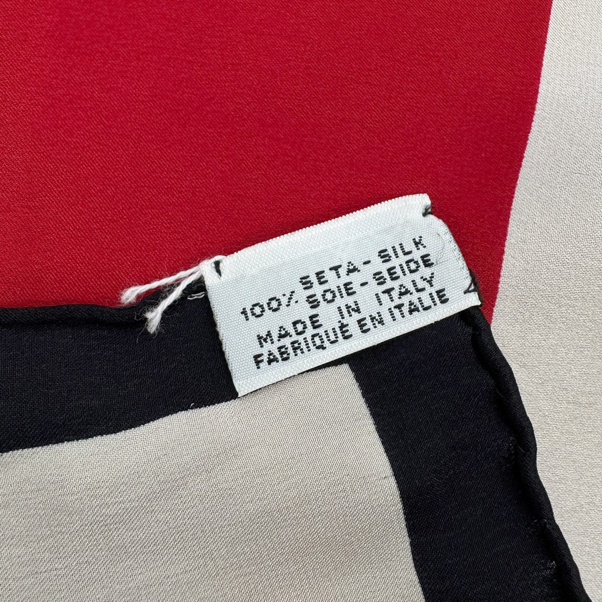 Luxury Promise Japan VINTAGE CHANEL LOGO RIBBON SCARF RED BLACK WHITE SILK 90322146
