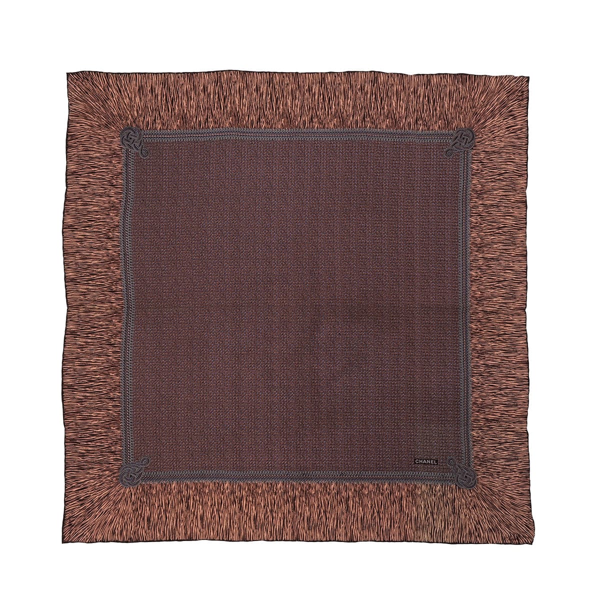 Luxury Promise Japan VINTAGE CHANEL LOGO SCARF BROWN SILK 90322221