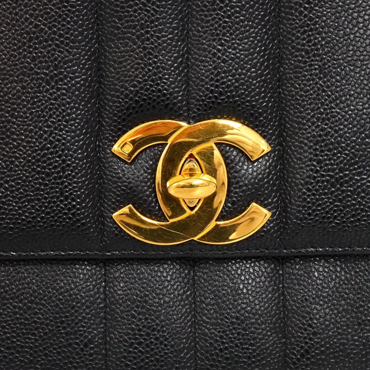 Luxury Promise Japan VINTAGE CHANEL MADEMOISELLE CHAIN SHOULDER BAG BLACK CAVIAR SKIN GOLD HARDWARE 90343855