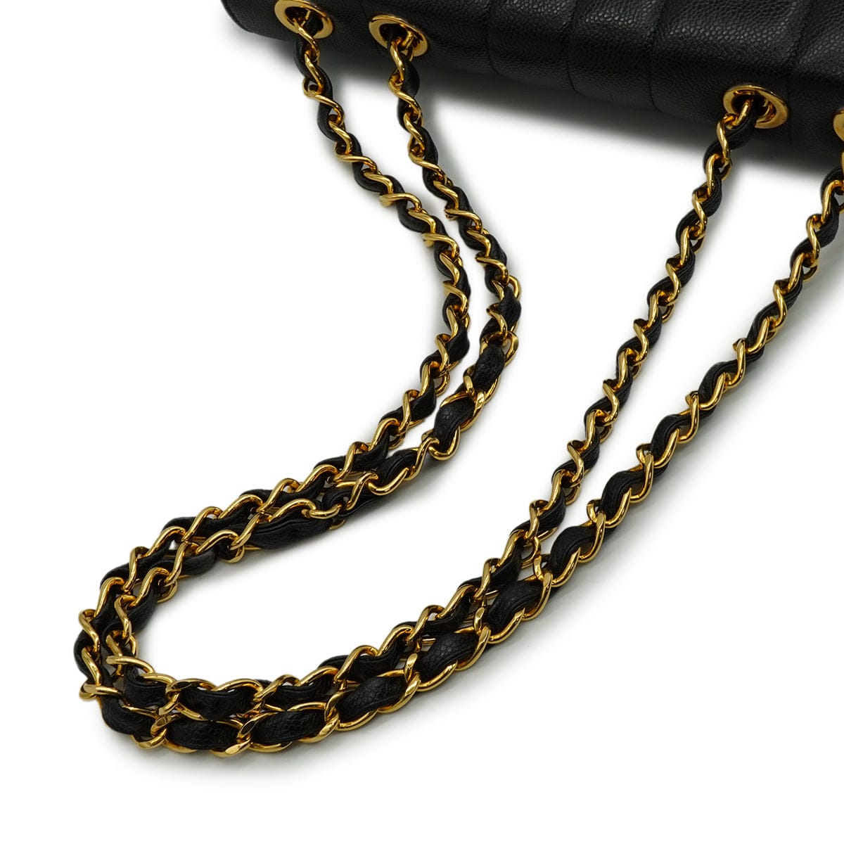Luxury Promise Japan VINTAGE CHANEL MADEMOISELLE CHAIN SHOULDER BAG BLACK CAVIAR SKIN GOLD HARDWARE 90343855
