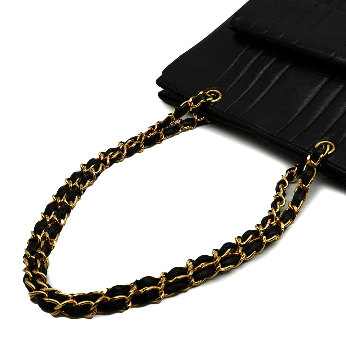 Luxury Promise Japan VINTAGE CHANEL MADEMOISELLE CHAIN SHOULDER BAG BLACK  LAMB SKIN GOLD HARDWARE 90346141