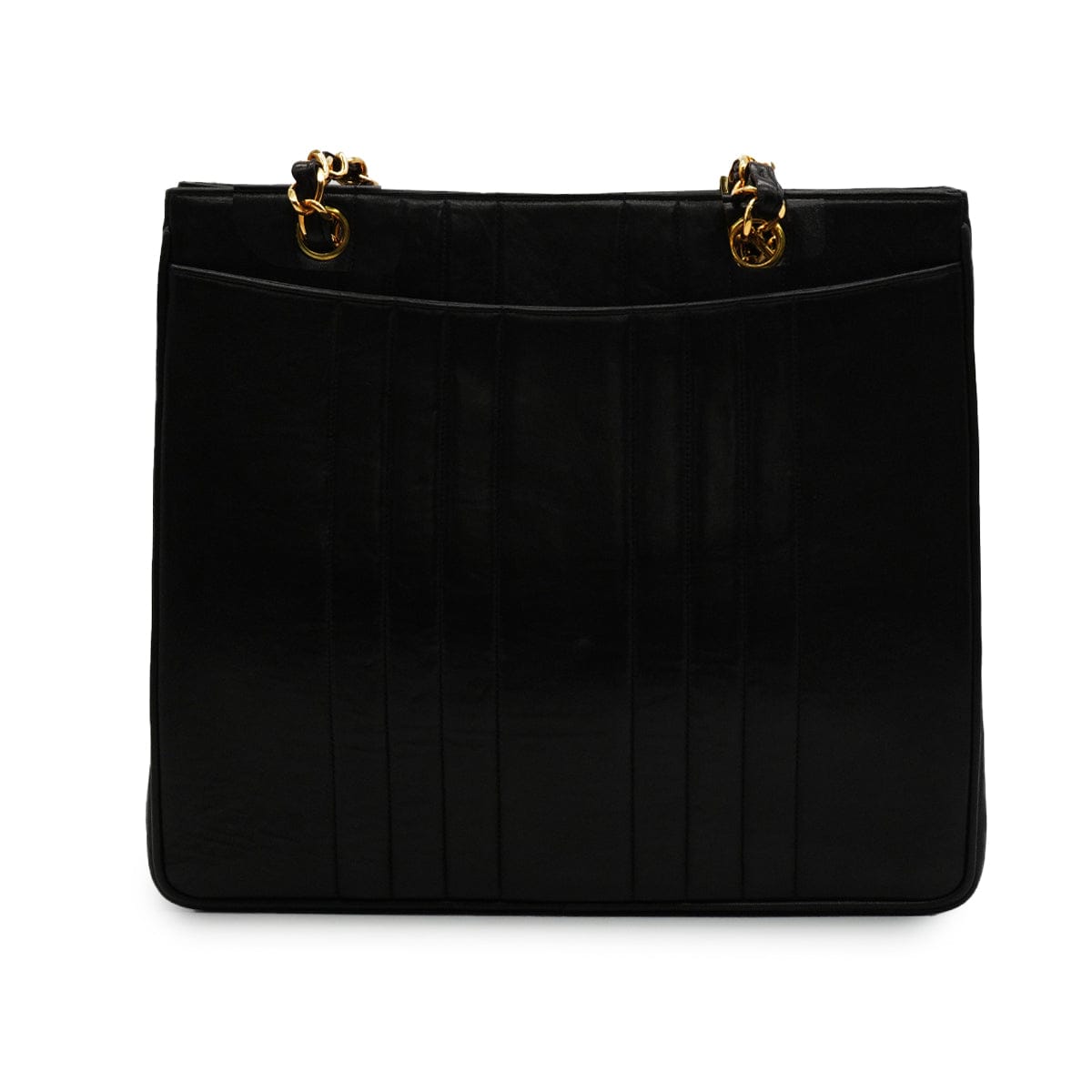 Luxury Promise Japan VINTAGE CHANEL MADEMOISELLE CHAIN SHOULDER BAG BLACK  LAMB SKIN GOLD HARDWARE 90346141